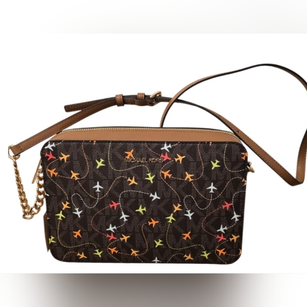 Michael Kors Starry Brown and Orange Crossbody Bag